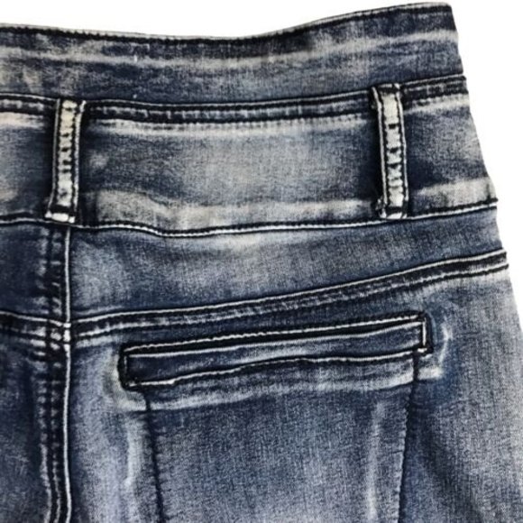 Almost Famous Button Fly Zip High Rise Skinny Jeans Size 11 Stretch Y2K 28x30 - Picture 6 of 11